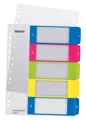 Produktbild: Leitz Register für A4, PC-beschriftbares Deckblatt und 5 Trennblätter, Taben mit Zahlenaufdruck 1-5, Überbreite, Mehrfarbig, Polypropylen, WOW, 12410000