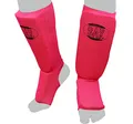 Produktbild: BAY® MT Cotton PINK XS Spann-Schienbeinschutz Baumwolle Elastik Stoff, Muay Thai, TKD, Thaiboxen pink/rosa, Größe XS
