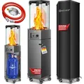 Produktbild: KESSER® Gasheizstrahler 4/8 kW Gas Piezozündung Heizung + Gasdruckregler + Cover, 360° Rollen Kippschutz, Terrassenheizstrahler Gasheizung Gashe... - Dunkelgrau