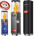 Produktbild: KESSER® Gasheizstrahler 4/8 kW Gas Piezozündung Heizung + Gasdruckregler + Cover, 360° Rollen Kippschutz, Terrassenheizstrahler Gasheizung Gasheizer Outdoor Kamin Mobiler Heizpilz, Heizer, Schwarz