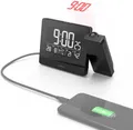 Produktbild: Hama Projektionswecker Funkwecker USB Touch Display Schwarz Netzteil