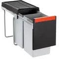 Produktbild: Franke Einbauabfallsammler, Schwarz, Edelstahl, Grau, Kunststoff, 2x 15 L, 25.3x43.3x46.7 cm, Küchen, Küchenausstattung, Mülleimer