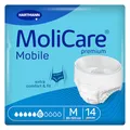 Produktbild: MoliCare premium Mobile 6 Tropfen Größe M, Inkontinenzhosen für Frauen und Männer mit mittlerer Inkontinenz, extra Auslaufschutz, fortschrittlicher Hautschutz, verbesserte Passform, 14 Stück