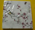 Produktbild: 20 Servietten Vogel rosa Blütenzweige 1 Packung Motivserviette filigran Ambiente