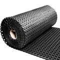 Produktbild: Vivol Ringgummimatte Meterware - 100cm breit - Rollenware pro Meter - max. 1000cm lang - Rubber Antirutschmatte für draußen - Teppichläufer für Garten, terrasse, Garage un an der Tür