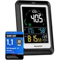Produktbild: CO2 Messgerät, Luftqualität, Alarm, Lüftungsempfehlung, Batterie, USB, Schwarz
