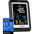 Produktbild: CO2 Messgerät, Lüftung, Alarm, Batteriebetrieb, USB, 4 Stufen, NDIR, Schwarz,...