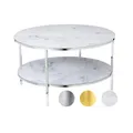 Produktbild: SalesFever »Minel« Couchtisch Marmor-Optik weiß/chrom