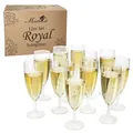 Produktbild: MamboCat 12er Set Royal Sektgläser I 140ml, Höhe 16cm I modernes klares Sektglas mit Fuß I Sektflöte für Prosecco, Champagner & Co I transparente Gläser für Hochzeit, Partys, Geburtstage