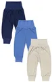 Produktbild: TupTam Pumphose Baby Jungen 3er Pack – Bequeme Baby Hosen Jungen aus Baumwolle, Oeko-TEX Zertifiziert, Farbe: Beige/Jeansblau/Dunkelblau, Größe: 86