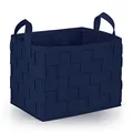 Produktbild: N8WERK Filz-Aufbewahrungskorb mit Griff 40x30x30cm | Ideal zur Aufbewahrung von Kaminholz & Zeitschriften | Strapazierfähig & vielseitig | Faltbarer Aufbewahrungskorb zur Lagerung [Dunkelblau]