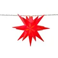 Produktbild: Bonetti 3D Leuchtstern inkl. warm-weißer LED Beleuchtung | für Innen und Außen geeignet | hängend | 7,5 m Zuleitung (rot, Stern-Lichterkette (batteriebetrieben))