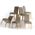 Produktbild: RESTILO Stuhlhussen 6er Set Stretch Stuhlhussen Abnehmbare Waschbare Stuhlbezüge Esszimmerstühle Elastischer Stuhl Überzug für Esszimmer Küche Restaurant Hotel Bankett Hochzeit Party, Sento Beige