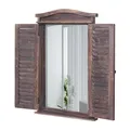 Produktbild: MCW Wandspiegel Badspiegel Badezimmer Spiegelfenster mit Fensterläden, 71x46x5cm ~ shabby braun