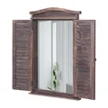Produktbild: B-Ware Wandspiegel Spiegelfenster mit Fensterläden, 71x46x5cm shabby braun