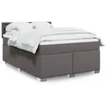 Produktbild: vidaXL Boxspringbett mit Matratze Grau 140x200 cm Kunstleder