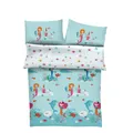 Produktbild: Kinderbettwäsche Meerjungfrau 100x135 cm - 100% Baumwolle praktischer Reißver...