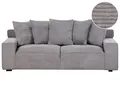 Produktbild: Beliani 3-Sitzer Sofa Stoffbezug Cord dunkelgrau 5 Dekokissen breite Armlehnen Viskan
