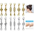 Produktbild: Magnetische Karabinerverschlüsse DIY Schmuck Zylinder und Kugel 12 Stück Sil