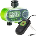 Produktbild: Royal Gardineer Bodenfeuchte-Messgeräte: Digitaler Bewässerungscomputer mit Regen & Boden-Feuchtigkeitsmesser (Bewässerungscomputer Regensensor, Bewässerung mit Feuchtesensor, Gartenschlauch)