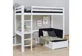 Produktbild: Hoppekids Hochbett ECO Dream 90x200 mit Schreibtisch & Loungesofa / Gästebett Kinderbett aus Massivholz, Sofa ausziehbar zum Gästebett