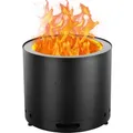 Produktbild: VEVOR Rauchfreier Feuerstellenofen, Lagerfeuer, H: 15,4 Zoll x Durchmesser: 19,3 Zoll, Holzkamine mit abnehmbarer Aschepfanne, tragbare Feuerstelle für den Außenbereich aus SUS430 Edelstahl, für Camping auf der Terrasse