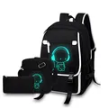 Produktbild: Asge Schulrucksack Jungen Mädchen Teenager Rucksack Groß 3-teiliges Set Schulranzen Reflektierender Wasserdicht Backpack School Bags for Boys Schultasche für Schule Travel Outdoor