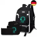 Produktbild: Asge Schulrucksack Jungen Mädchen Teenager Rucksack Groß 3-teiliges Set S
