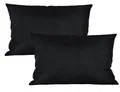 Produktbild: JACK 2er Set 40x60cm Outdoor Kissenhülle Kissenbezug Wasserfest Sitzkissen Lounge Kissen Garten Stuhl Lotus Effekt, Farbe:Schwarz