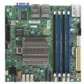 Produktbild: Supermicro A2SDI-4C-HLN4F mini ITX (A2SDI-4C-HLN4F ATOM C3558 MITX,A2SDI-4C-HLN4F - Single Socket FCBGA1310, Up to 256GB Registered ECC DDR4-2133MHz, 1x PCI-E 3.0 x4, 4x GbE LAN)