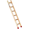 Produktbild: Euroline Holz Sprossenanlegeleiter inkl. 2 rutschsichere Leiterfüße 6 Sprossen