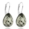 Produktbild: 925 Ohrringe Grau Silber Kristalle Black Diamond Silberohrringe NOBEL SCHMUCK