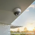 Produktbild: HiLook by Hikvision 4K Dome Überwachungskamera | 8MP Ultra-HD | PoE Außen Kamera