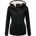 Produktbild: Marikoo Winterjacke Manolya stylischer Kurzmantel mit weichem Teddyfell-Futter schwarz S (36)