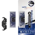 Produktbild: LUTZ BLADES Profi Hakenklingen schwarz, Cuttermesser 18mm 0,5mm stark, 10 extra scharfe, präzise Ersatzklingen für Cutter- und Teppichmesser, für Teppich, Lederarbeiten, nasse Tapeten, Folienmesser