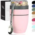 Produktbild: Milu Müslibecher to go 400ml MüsliMax Plastik Joghurtbecher für Müsli I auslaufsicherer Becher mit Löffel für Yoghurt/Porridge (Rosa)