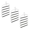 Produktbild: Relaxdays 6 x Hosenbügel platzsparend Schwarz,Silber