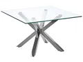 Produktbild: Beliani Couchtisch transparent Glas Metallgestell quadratisch 70x70cm Silber Starlight
