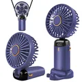 Produktbild: Handventilator Tragbar, Mini Ventilator Faltbar USB 5 Geschwindigkeiten Violett