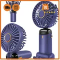 Produktbild: Handventilator USB faltbar 5 Geschwindigkeiten violett Mini Ventilator Akku