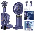 Produktbild: Handventilator USB Faltbar 5 Geschwindigkeiten Violett