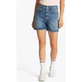 Produktbild: Tommy Jeans Shorts MOM SHORT BI0134 mit Logo-Badge, in blauer Waschung blau 29