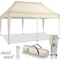 Produktbild: tillvex Pavillon 3x6m Beige wasserdicht Pop-Up Faltpavillon höhenverstellbar Gartenzelt UV Schutz 50+ Partyzelt mit Tasche für Garten