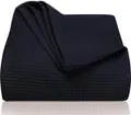 Produktbild: Famanu Plaid 220 x 240 cm, Waffelpiqué, 100% Baumwolle, Schwarz