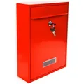 Produktbild: Design Briefkasten Metall Rot 26,5 x 35 x 8,5 cm
