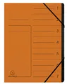 Produktbild: Exacompta 540704E Premium Ordnungsmappe geheftet. Aus extra starkem Colorspan-Karton DIN A4 7 schwarze Fächer und 2 Gummizüge mit Organisationsdruck Ringmappe Register-Mappe orange