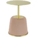 Produktbild: Kayoom Beistelltisch, Rosa, Gold, Metall, Textil, Holzwerkstoff, rund, Rundrohr, Sockel, 55 cm, Wohnzimmer, Wohnzimmertische, Beistelltische, Beistelltische Metall