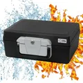 Produktbild: ECD Germany Dokumentenbox DIN A4, 39x33x16 cm 7L, Feuerfeste wasserdichte Dokumentenkassette, Sicherheitskoffer für Dokumente, Sicherheitskassette abschließbar 2 Schlüssel, Geldkassette mit Tragegriff
