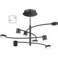 Produktbild: Wofi - Deckenleuchte 8-flammig Lampen Deckenlampen Deckenleuchte schwarz, Wohnzimmer, Metall Glas, led 44W 2250Lm 3000K, LxBxH 100x100x54cm 11777