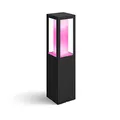 Produktbild: Philips Hue White and Color Ambiance LED Sockelleuchte Impress, für den Außenbereich, Dimmbar, bis zu 16 Mio. Farben, Steuerbar via App, Kompatibel mit Amazon Alexa, Schwarz